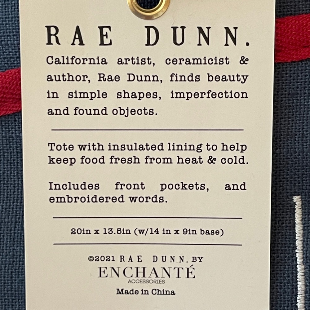 RAE DUNN Summer Love Watermelon Blue/Red Insulated Tote - Picture 12 of 13